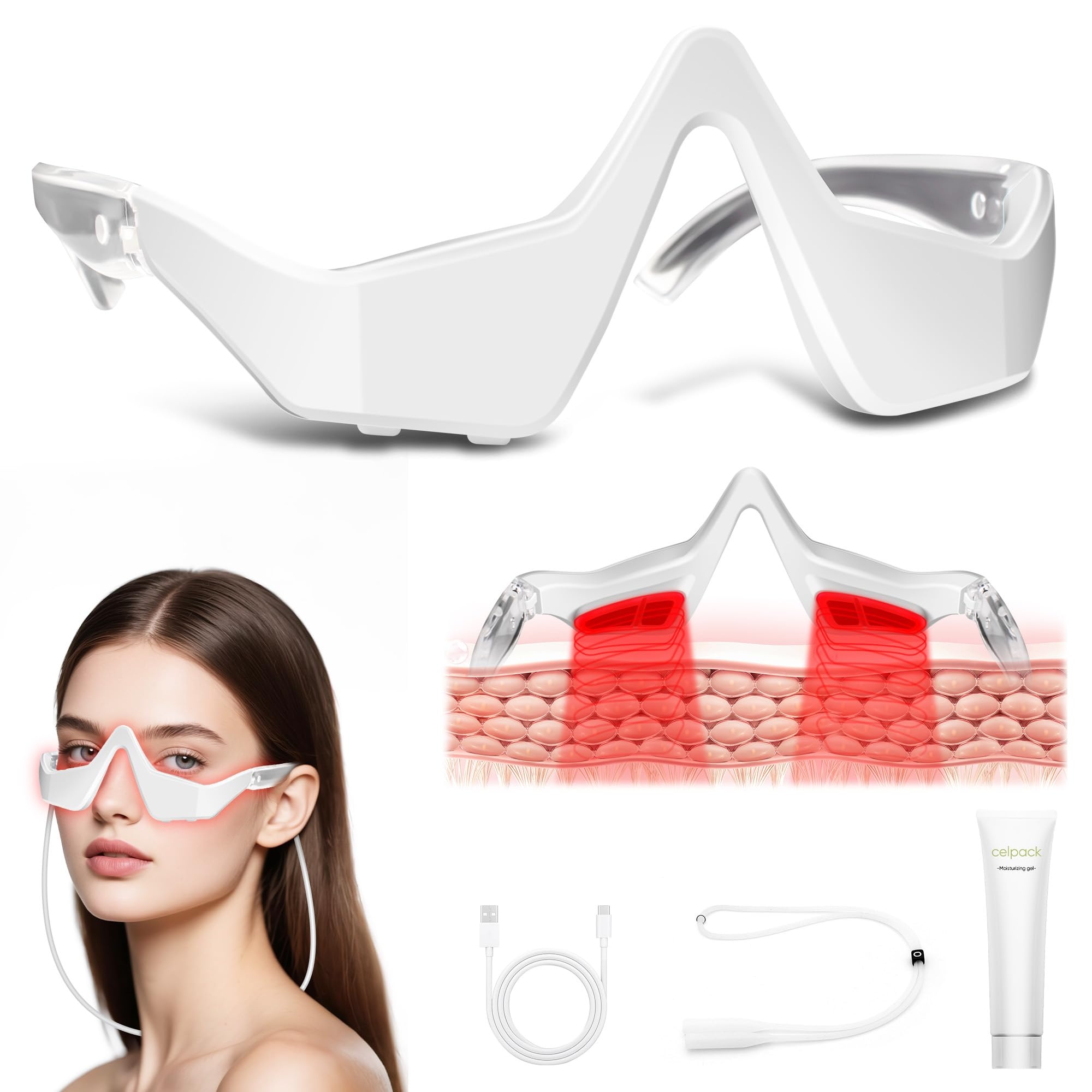 Light Therapy Glasses - Lunettes de massage oculaire à lumière